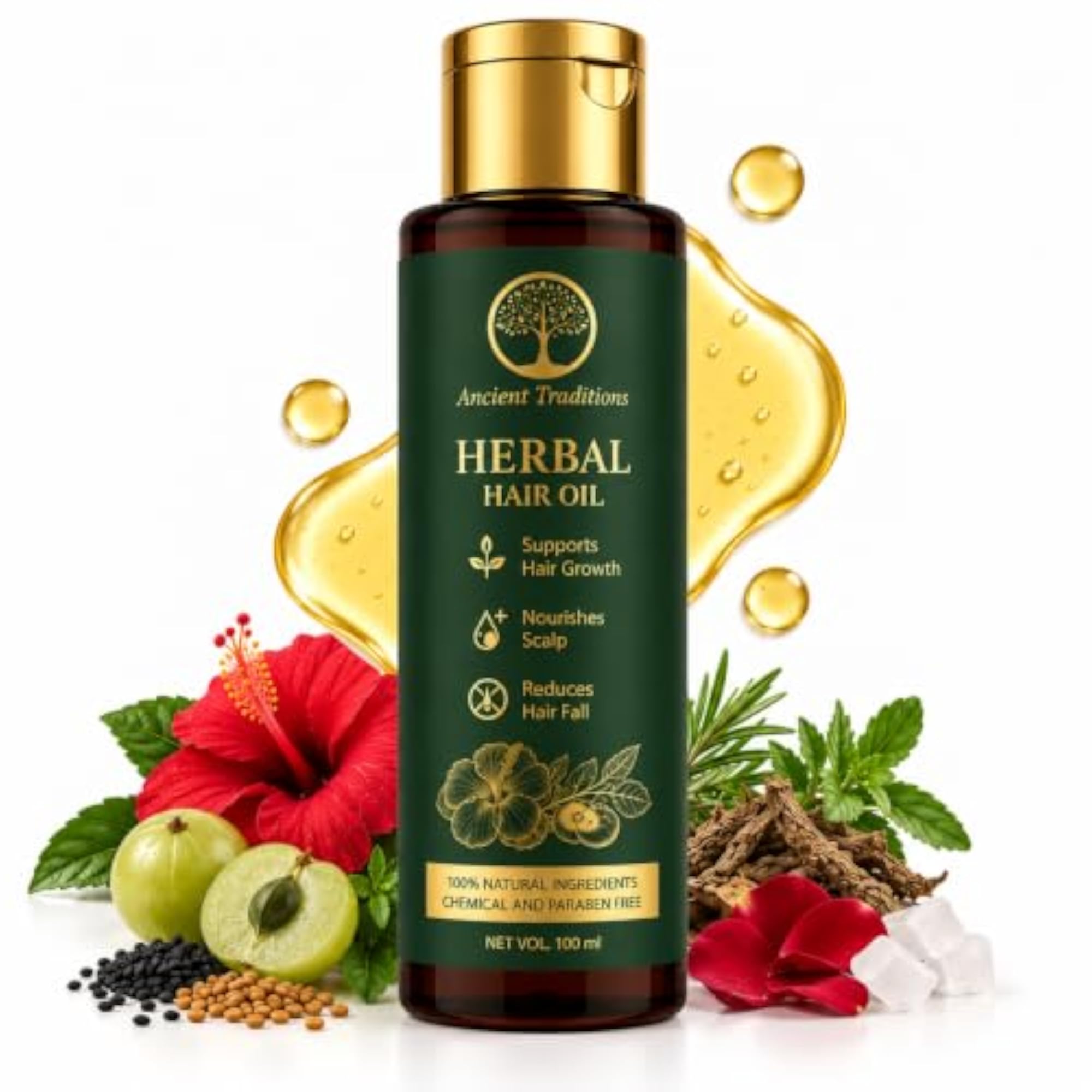 Herbal Hair Oil with Amla & Bhringraj